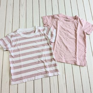 ムジルシリョウヒン(MUJI (無印良品))の無印良品 半袖Tシャツ 2枚セット 90 ピンク(Tシャツ/カットソー)