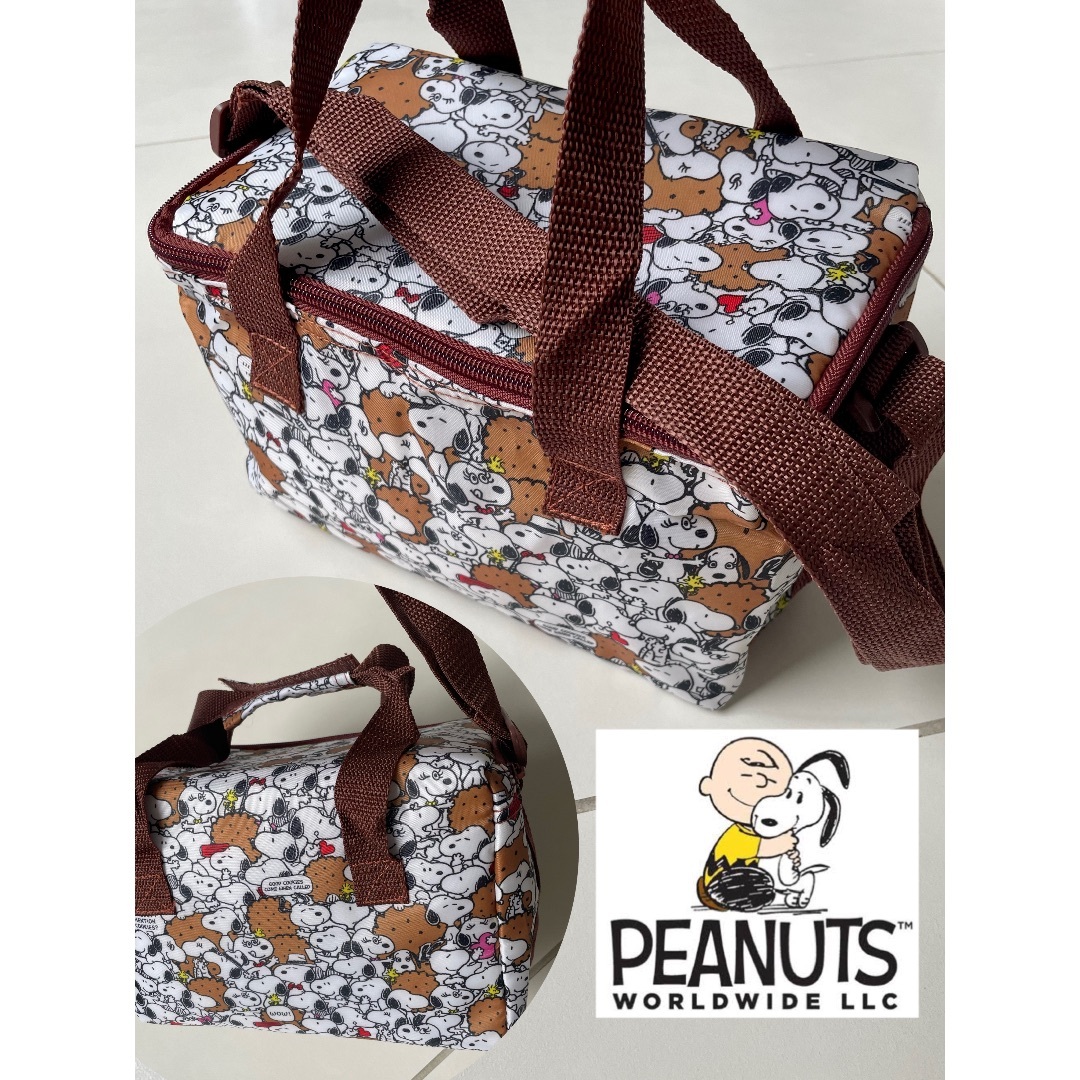 SNOOPY(スヌーピー)のスヌーピー【SNOOPY】ピーナッツPEANUTS ブラウン　保温　保冷バッグ インテリア/住まい/日用品のキッチン/食器(弁当用品)の商品写真