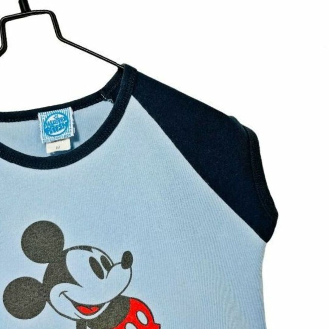 Disney - Y2K USA製 ミッキー Tシャツ リンガー トリム ラグラン