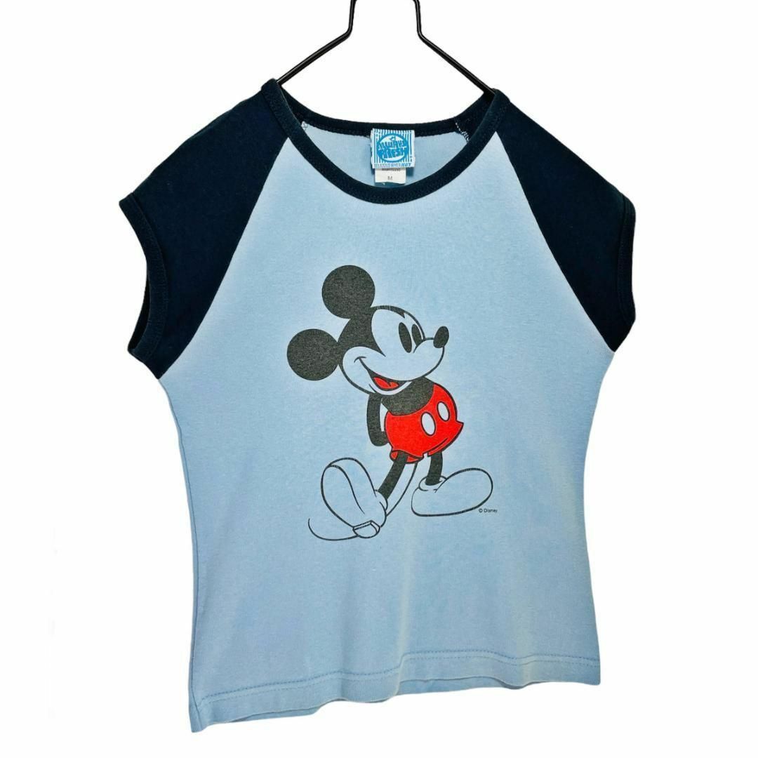 Disney - Y2K USA製 ミッキー Tシャツ リンガー トリム ラグラン