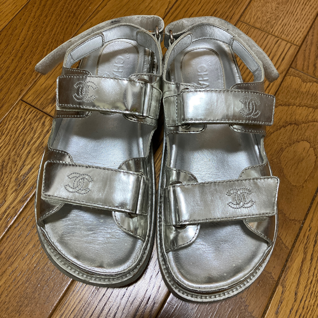 CHANEL - CHANEL シャネル スポーツサンダル スポサン シルバー 正規品