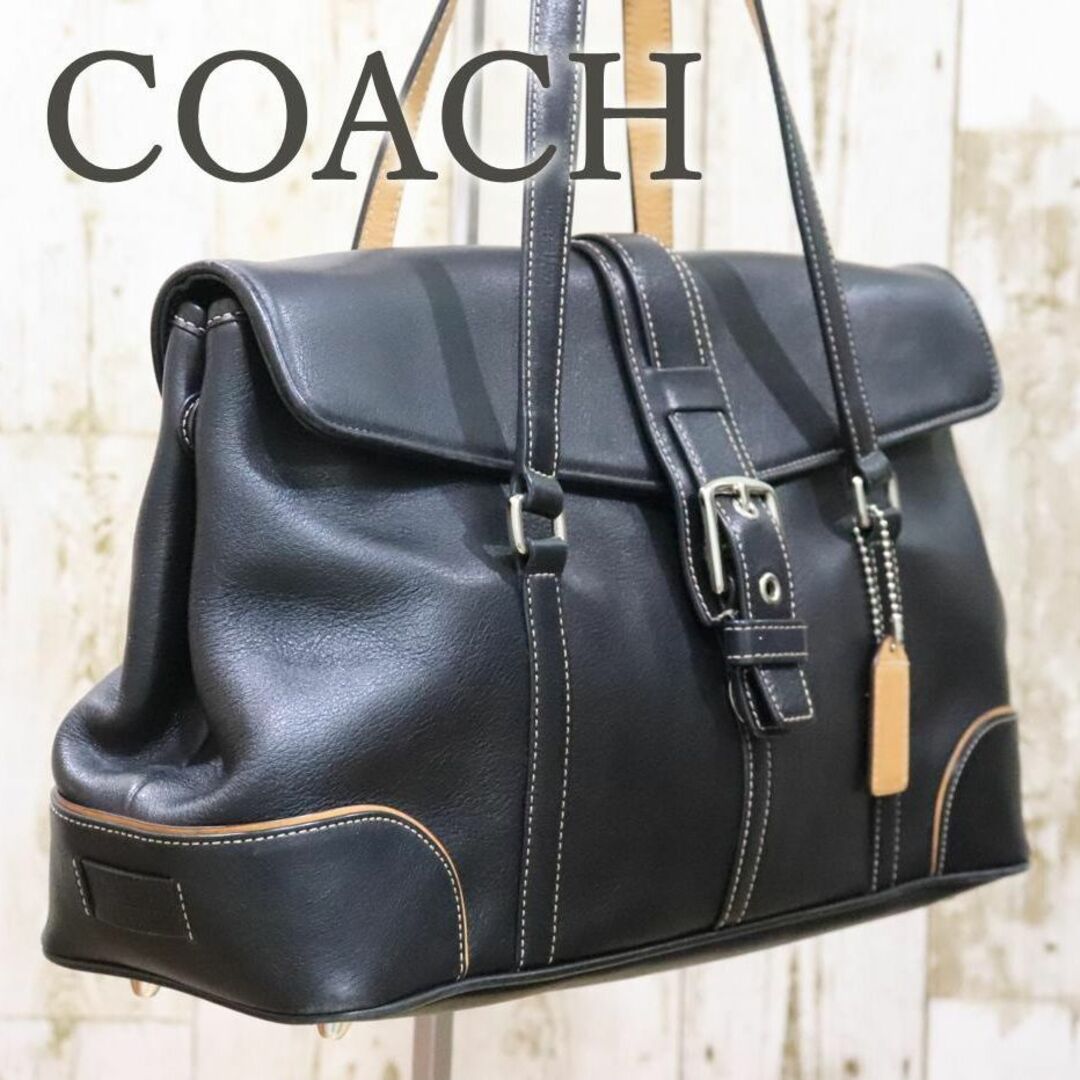 美品 コーチ COACH サッチェル ハンドバッグ バッグ 黒 9268