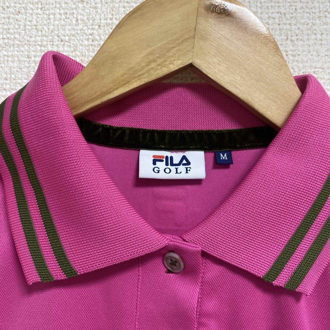 FILA(フィラ)のフィラゴルフ　ピンクポロシャツ　5 スポーツ/アウトドアのゴルフ(ウエア)の商品写真