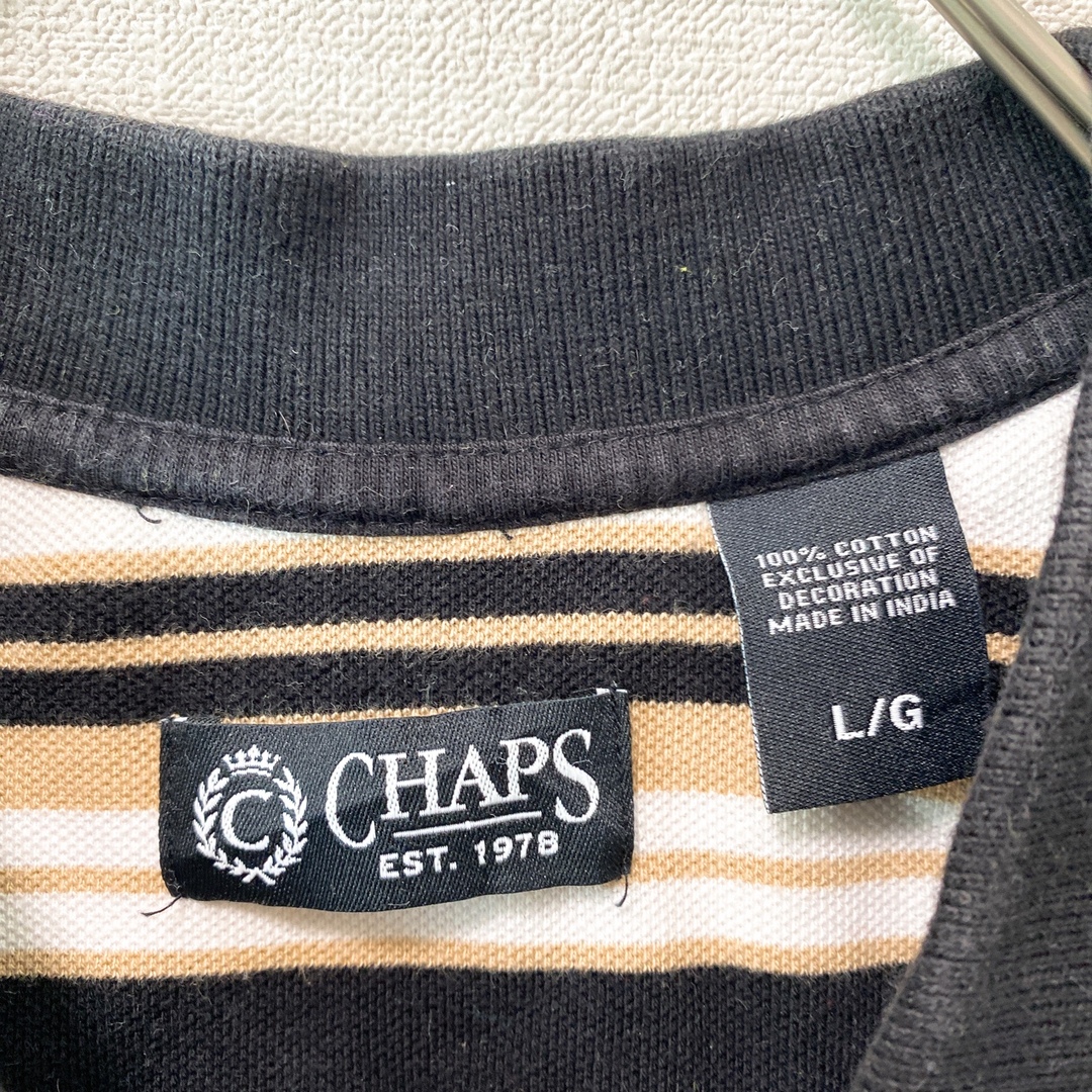 CHAPS(チャップス)のCHAPS チャップス　半袖ポロシャツ　ラガー　ボーダー　男女兼用　Lサイズ メンズのトップス(ポロシャツ)の商品写真