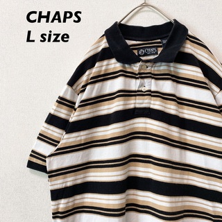 チャップス(CHAPS)のCHAPS チャップス　半袖ポロシャツ　ラガー　ボーダー　男女兼用　Lサイズ(ポロシャツ)