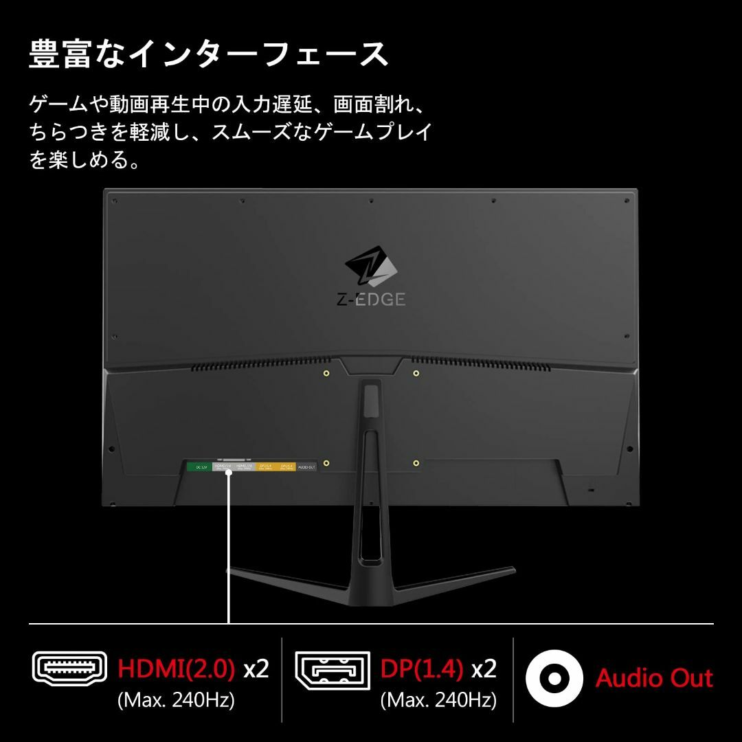 ゲーミングモニター 240Hz モニター ディスプレイ LED 25インチ ゲーミング FHD 1920x1080/非光沢/VAパネル/超薄型/HDR 