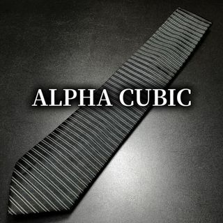 アルファキュービック(ALPHA CUBIC)のアルファキュービック ボーダー ネイビー ネクタイ B104-S12(ネクタイ)