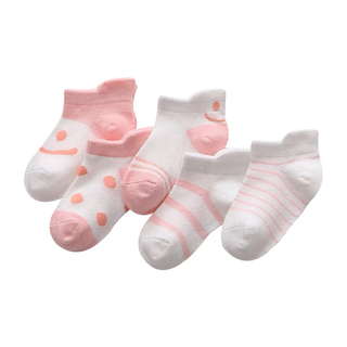 女の子　子供用　メッシュタイプ　靴下　ソックス　ピンク色　5点セット(靴下/タイツ)