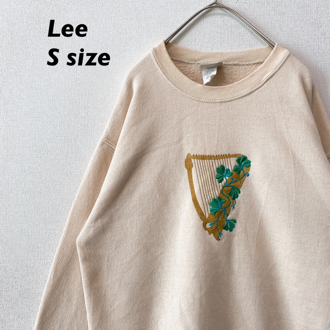 Lee - Lee リー スウェット トレーナー 刺繍ロゴ 男女兼用 クリーム色