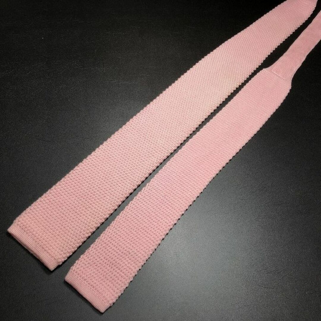 青山(アオヤマ)のヒルトン 無地 ピンク ネクタイ ニットタイ ナロータイ B104-S27 メンズのファッション小物(ネクタイ)の商品写真