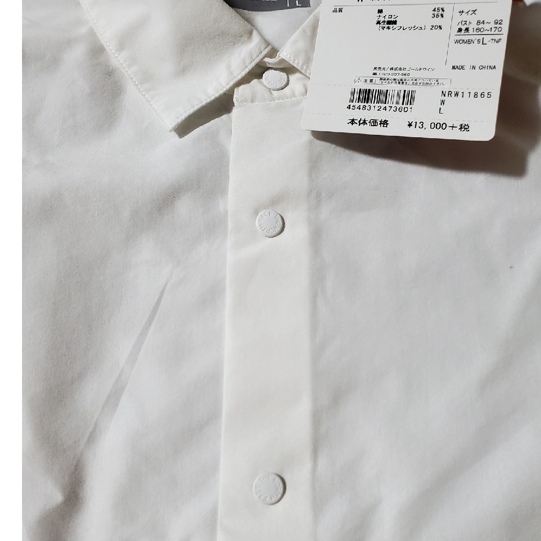 THE NORTH FACE(ザノースフェイス)のザノースフェイス◎スナップボタンホワイトシャツ◎レディースL レディースのトップス(シャツ/ブラウス(長袖/七分))の商品写真
