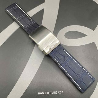 ブライトリング(BREITLING)の新品 希少 クロコラバー Dバックル BREITLING ブライトリング 紺色(ラバーベルト)