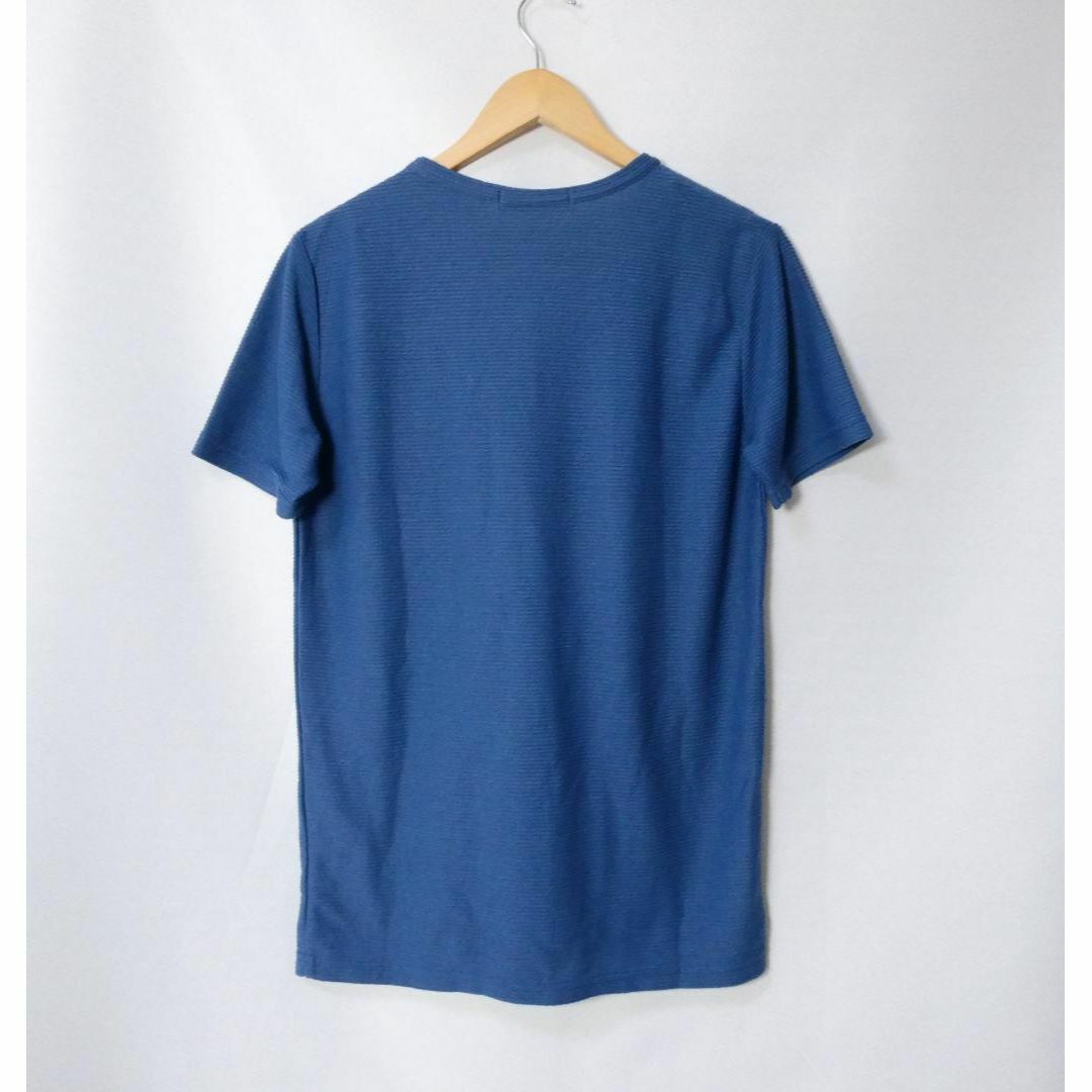 AZUL by moussy(アズールバイマウジー)の良品 アズールバイマウジー リブ Vネック 半袖 Tシャツ カットソー 青 M メンズのトップス(Tシャツ/カットソー(半袖/袖なし))の商品写真