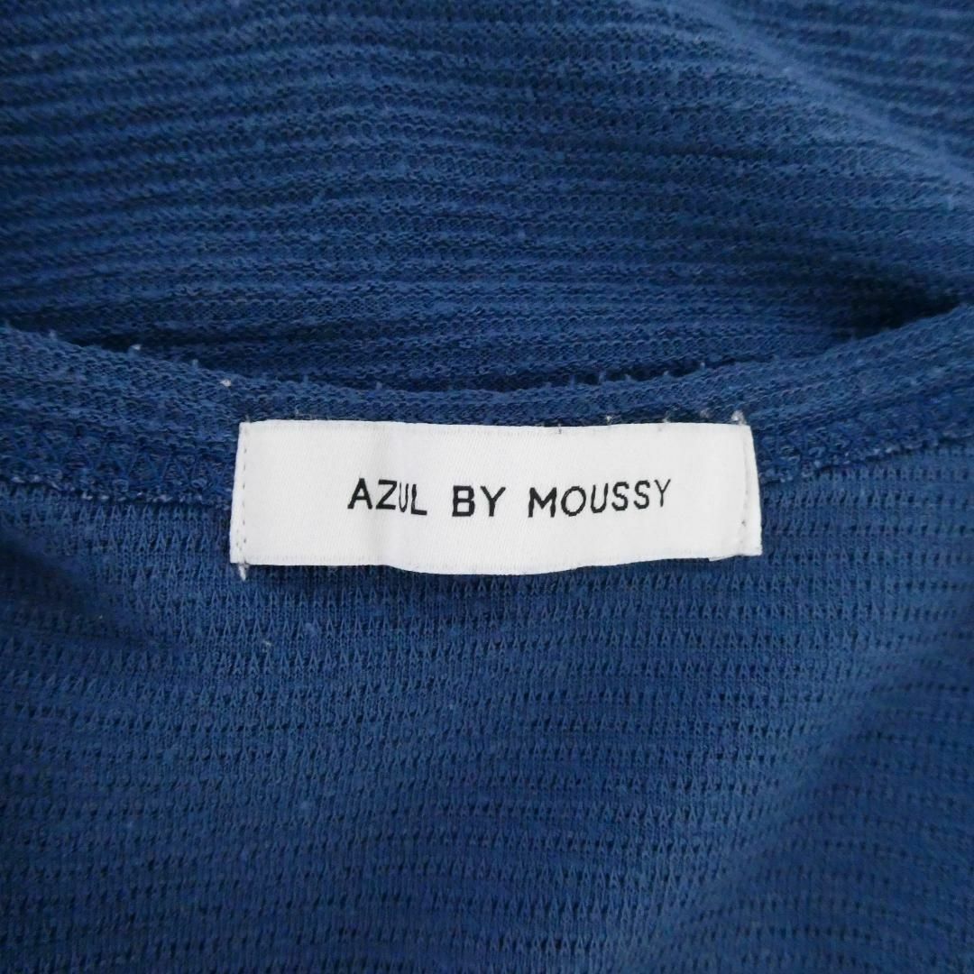 AZUL by moussy(アズールバイマウジー)の良品 アズールバイマウジー リブ Vネック 半袖 Tシャツ カットソー 青 M メンズのトップス(Tシャツ/カットソー(半袖/袖なし))の商品写真