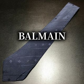 バルマン(BALMAIN)のピエールバルマン ロゴレジメンタル ネイビー ネクタイ B104-T25(ネクタイ)