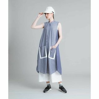 ヒロココシノ(HIROKO KOSHINO)の【新品タグ付き】HIROKO KOSHINO ハイブリットストライプブラウス(ロングワンピース/マキシワンピース)