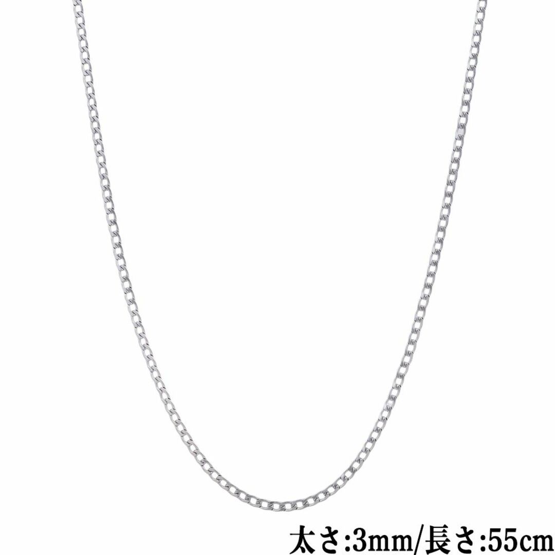 3mm55cm シルバーフレンチロープチェーンネックレス