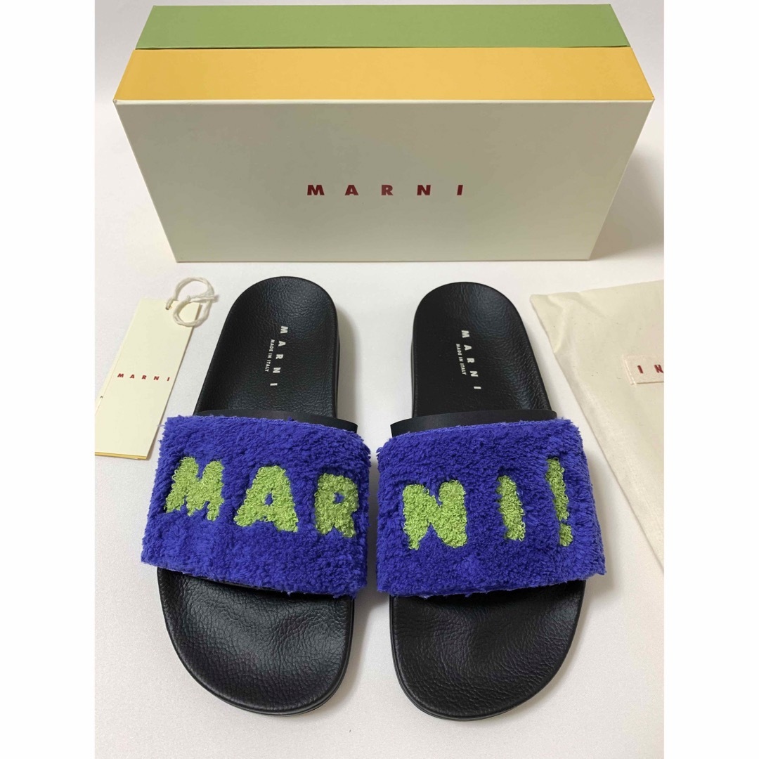 新品《 MARNI マルニ 》ラバー スライドサンダル テリークロス 42