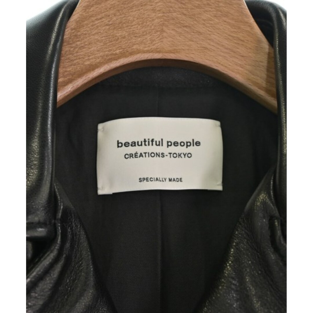 beautiful people(ビューティフルピープル)のbeautiful people ライダース 120(XXS位) 黒 【古着】【中古】 レディースのジャケット/アウター(ライダースジャケット)の商品写真