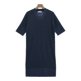 バレンシアガ(Balenciaga)のBALENCIAGA バレンシアガ ワンピース 34(XXS位) 紺 【古着】【中古】(ひざ丈ワンピース)