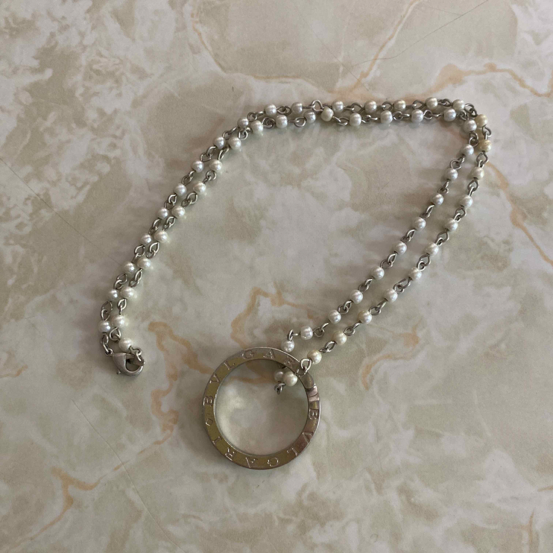 BVLGARI(ブルガリ)の不動の人気のキーリング♥︎パール調のネックチェーン付き☆ブルガリ キーリング メンズのアクセサリー(ネックレス)の商品写真