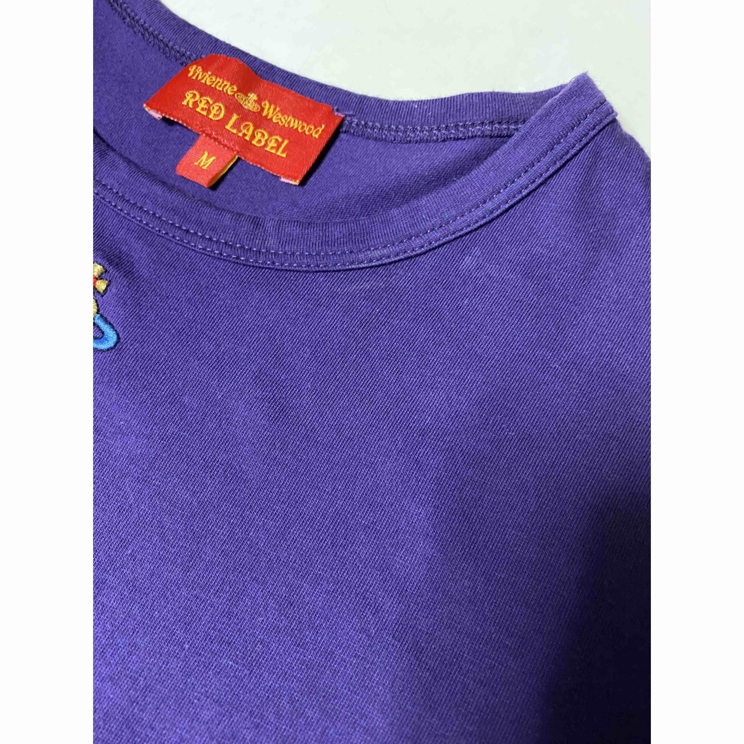 Vivienne Westwood(ヴィヴィアンウエストウッド)のヴィヴィアンウエストウッド　刺繍オーブTシャツ　パープル レディースのトップス(Tシャツ(半袖/袖なし))の商品写真