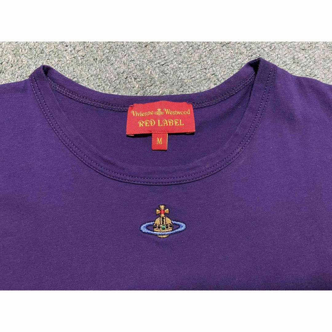 Vivienne Westwood(ヴィヴィアンウエストウッド)のヴィヴィアンウエストウッド　刺繍オーブTシャツ　パープル レディースのトップス(Tシャツ(半袖/袖なし))の商品写真