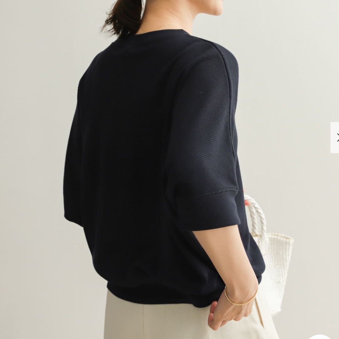 URBAN RESEARCH DOORS(アーバンリサーチドアーズ)のタックフライスワイドTシャツ【NAVY】未開封 レディースのトップス(Tシャツ(長袖/七分))の商品写真