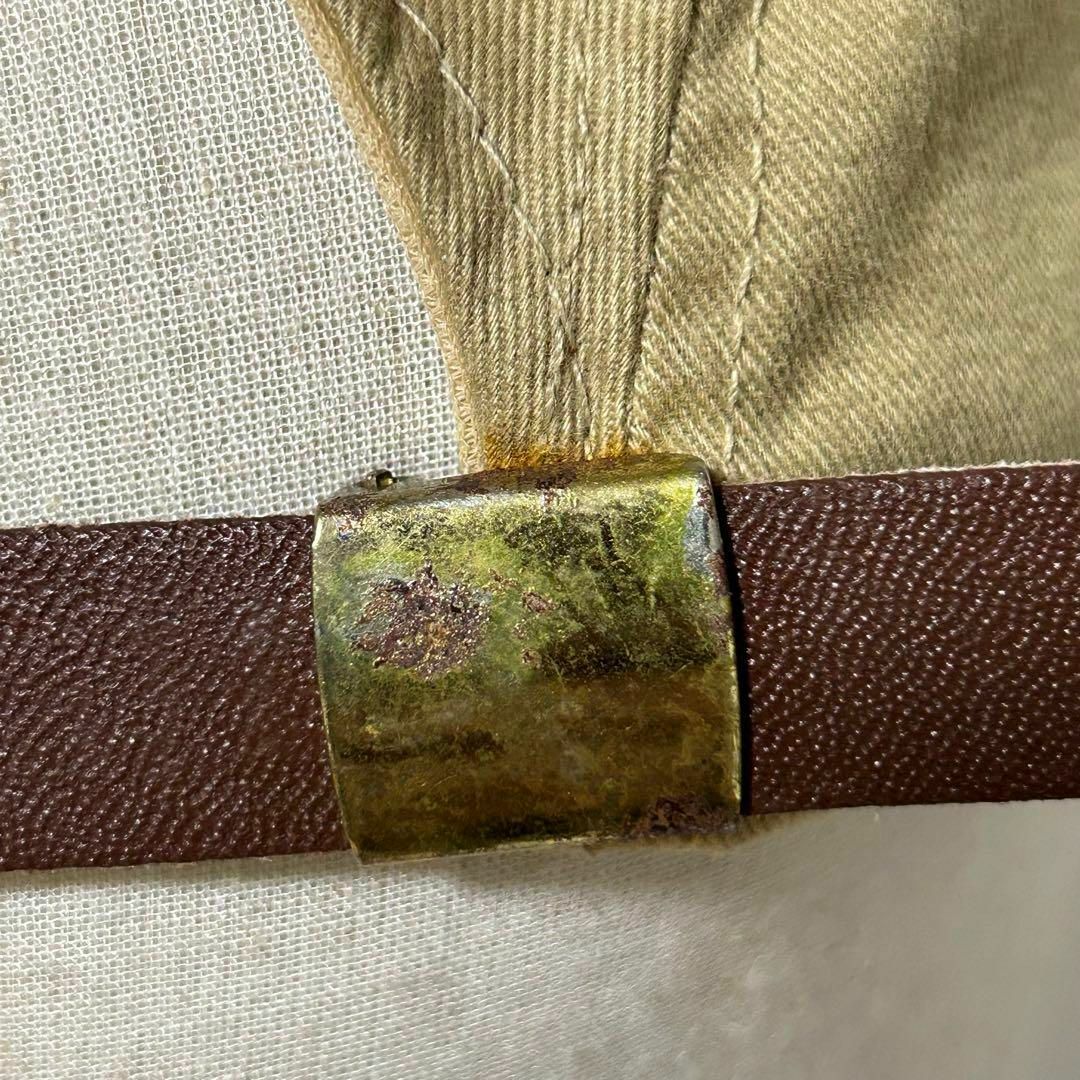 80s】米国製 ORVIS スウェード本革×ツイル生地 ツートン ロングビル
