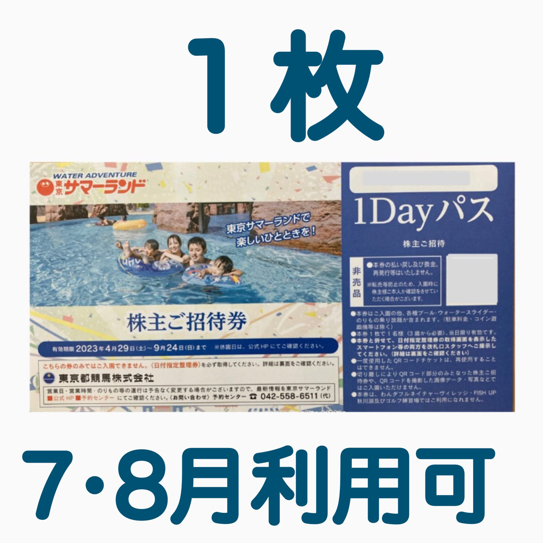 東京サマーランド 株主優待 1枚 - 通販 - roubenkystachy.cz