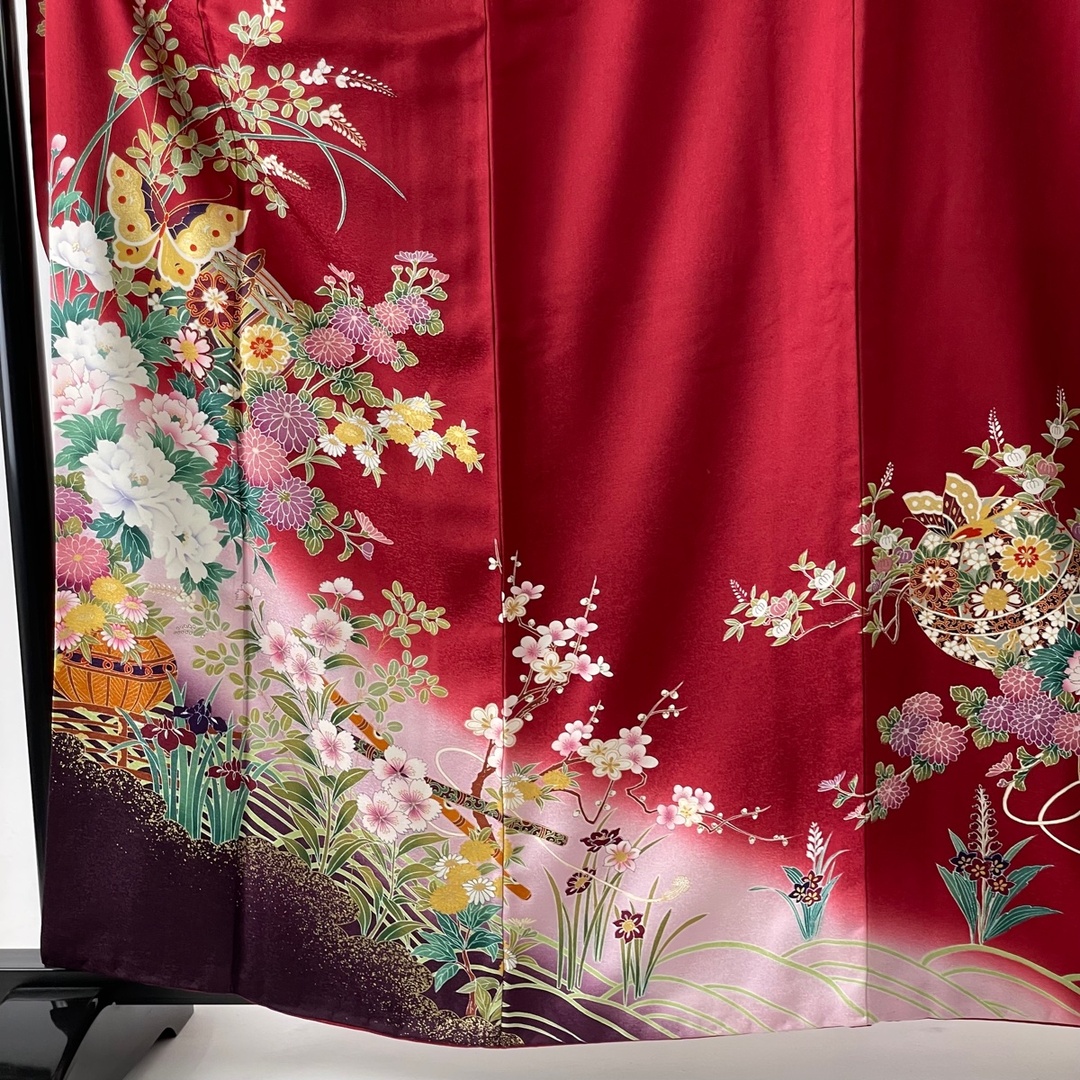 クリスマスローズ 振袖 秀品 161cm 64.5cm 正絹 - signpetition.org
