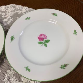 2枚セット アウガルテン 薔薇 お皿 プレート