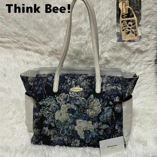 シンクビー(Think Bee!)の美品Think Bee! シンクビー ハンド トート バッグ スパンコール　花(トートバッグ)