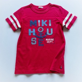 ミキハウス(mikihouse)の美品 MIKI HOUSE 半袖Tシャツ ロゴ マリン 赤 男の子 140(Tシャツ/カットソー)