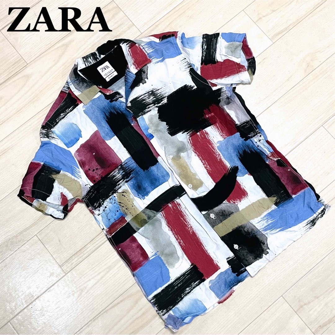 ZARA ザラ　総柄　シャツ　メンズ　サイズM