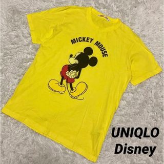 ユニクロ(UNIQLO)のUNIQLO Disney ミッキー Tシャツ Lサイズ イエロー(Tシャツ/カットソー(半袖/袖なし))