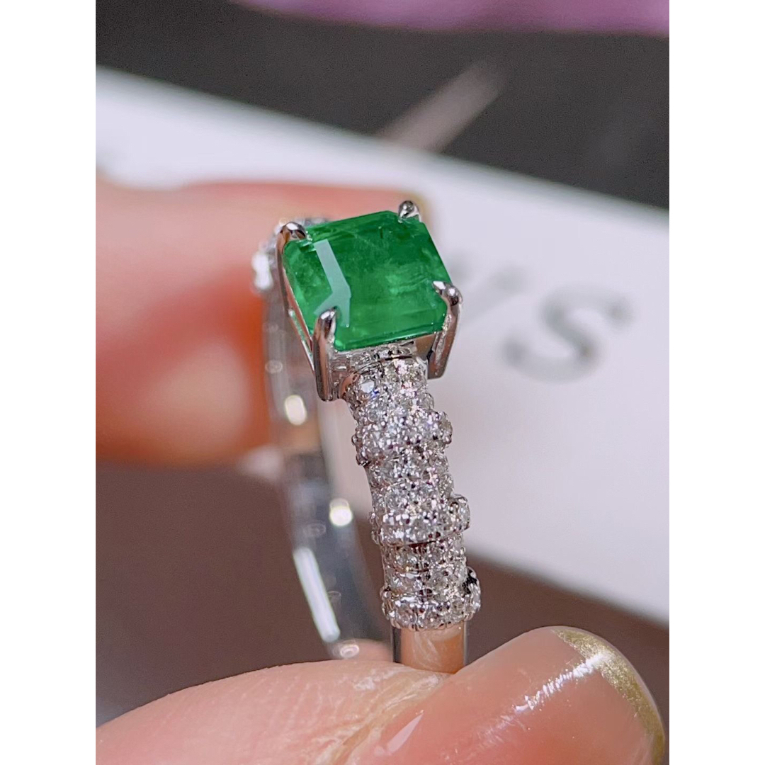 エメラルド/0.13ct ダイヤモンド/0.08ct リング K18 G7130-