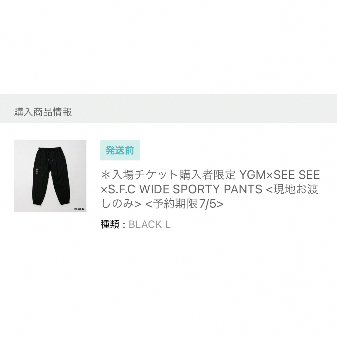 購入超特価 YGM×SEE SEE×S.F.C wide sporty pants 黒 L メンズ | bca