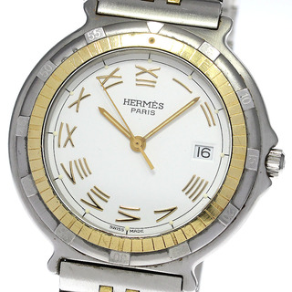 エルメス(Hermes)のベルトジャンク エルメス HERMES キャプテンニモ デイト クォーツ メンズ _760633(腕時計(アナログ))
