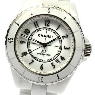 シャネル(CHANEL)のシャネル CHANEL H5700 J12 白セラミック デイト 自動巻き メンズ 良品 箱・保証書付き_760315(腕時計(アナログ))