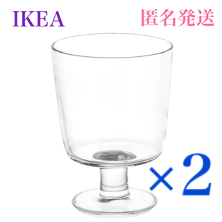 イケア(IKEA)の【新品】イケア IKEA365+ ゴブレット クリアガラス300ml 2個セット(グラス/カップ)
