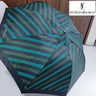 イヴサンローラン(Yves Saint Laurent)のイヴサンローラン　雨傘　自動　自動傘　折りたたみ　ロゴ　傘袋付き(傘)