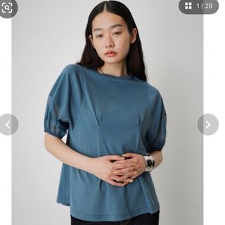 アズールバイマウジー(AZUL by moussy)のアズールバイマウジー ファブリックスウィッチングペプラムトップス(カットソー(半袖/袖なし))