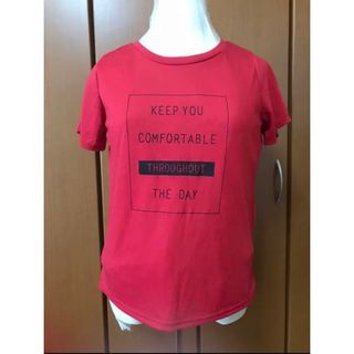 Tシャツ レディース♡赤色 レッド ゆったり 英字ロゴ(Tシャツ(半袖/袖なし))