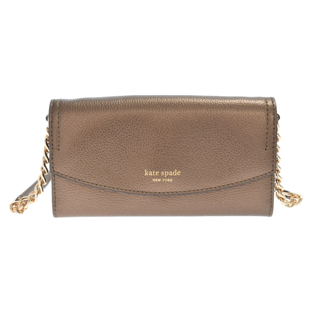 Kate Spade ケイトスペード Copper Metallic Wallet Chain Crossbody ショルダー付き 長財布 メタリックブラウン レディース WLRU5359