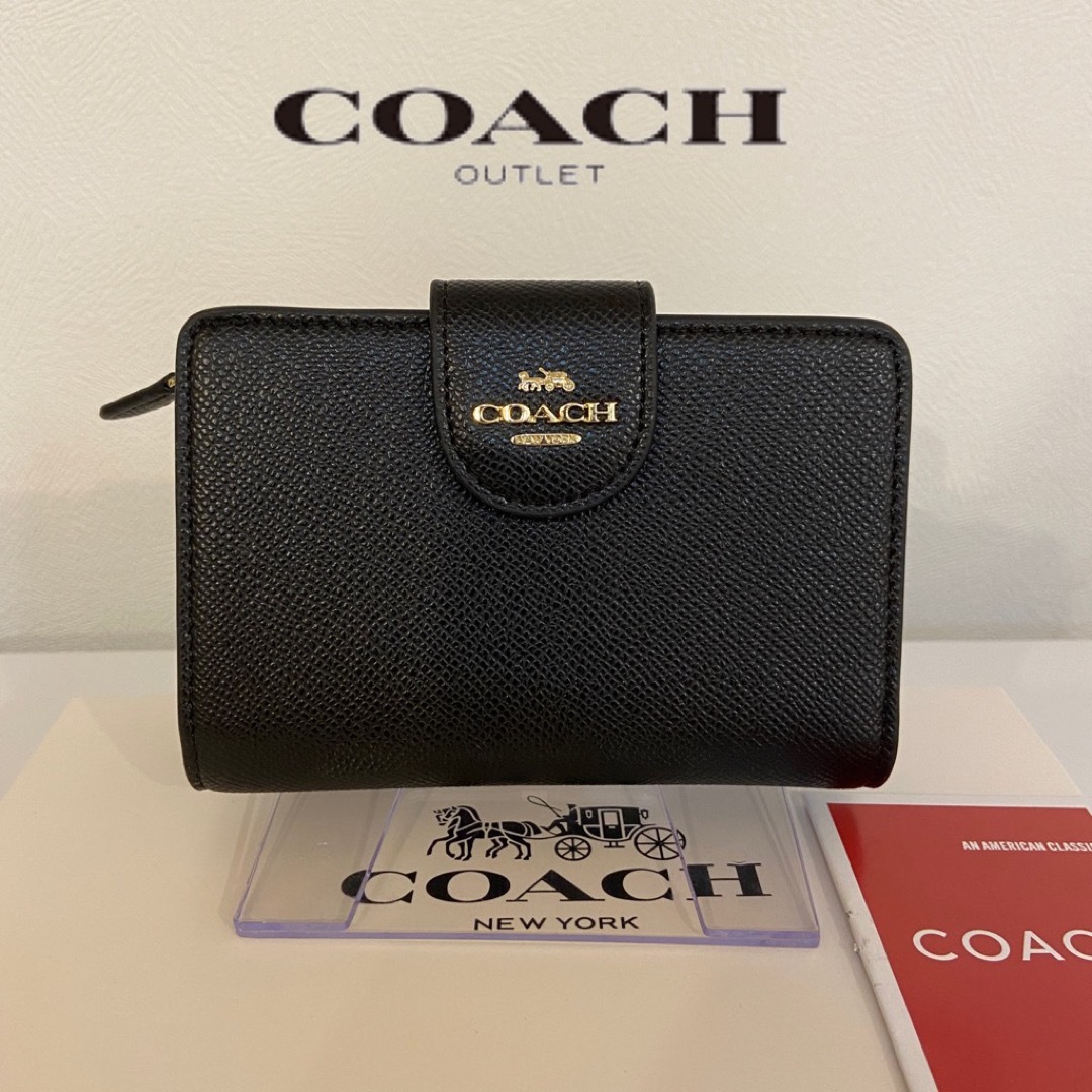 COACH(コーチ)の贈り物にも☆コーチ ミディアム 財布 人気のクロスグレインレザー 二つ折り レディースのファッション小物(財布)の商品写真