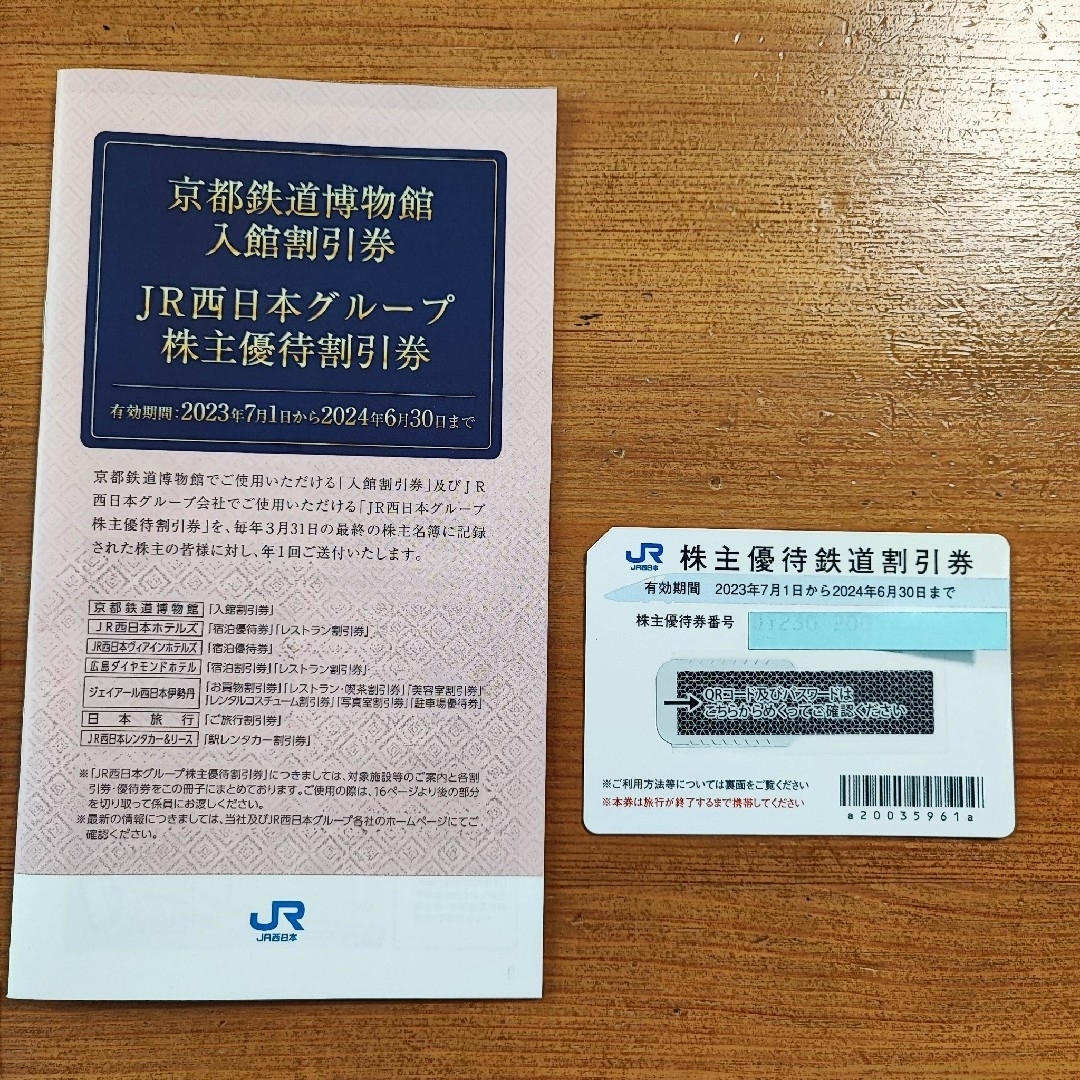 東日本旅客鉄道 株主優待 株主優待割引券(2枚) 有効期限:2024.6.30