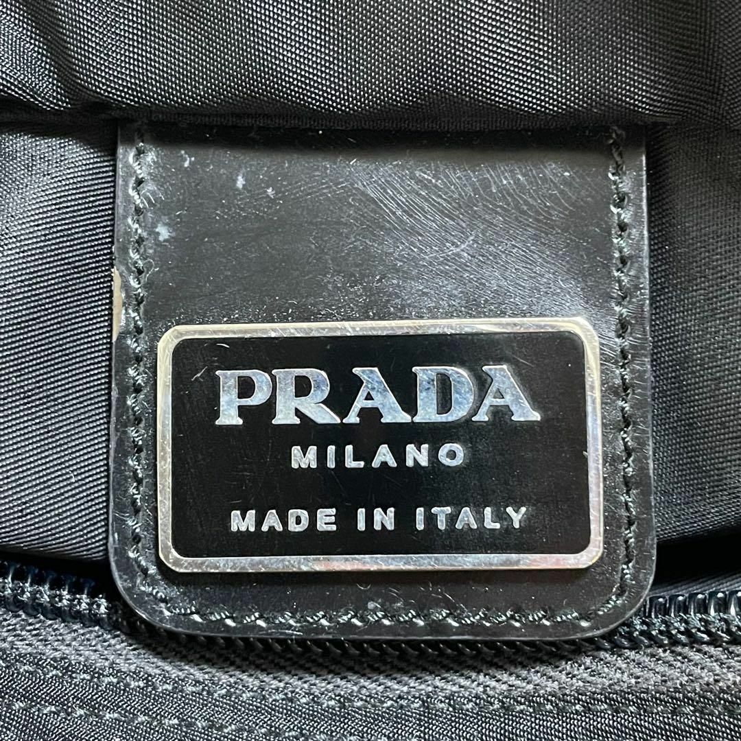 PRADA - プラダ ナイロン×レザー 三角プレートロゴ ショルダー バッグ