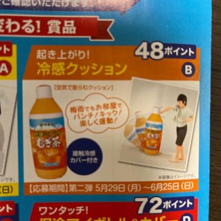 イトウエン(伊藤園)の伊藤園　健康ミネラルむぎ茶　起き上がり！冷感クッション　２０２３年(その他)