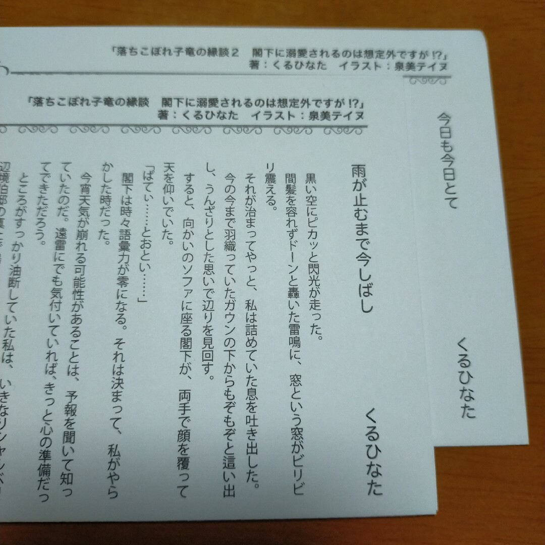 落ちこぼれ子竜の縁談  閣下に溺愛されるのは想定外ですが!? 特典のみ2点 エンタメ/ホビーの本(文学/小説)の商品写真